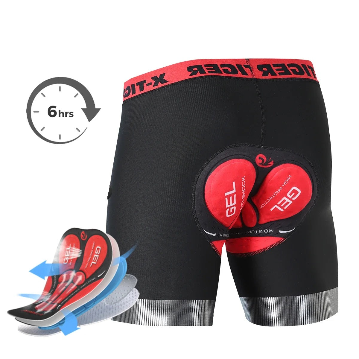 Breathable Men's Padded Cycling Shorts – 5D Underwear with Anti-Slip Leg Grips