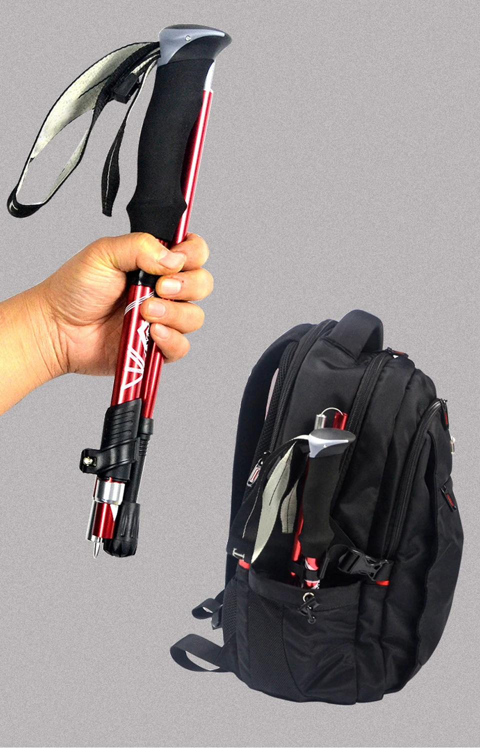 Five Section Telescopic Trekking Pole – Lightweight Walking Stick for Hiking, Camping, Nordic Fitness, or Elderly Outdoor Adventures