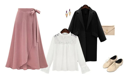 Winter Warm Irregular A-Line Skirt - Cozy Medium-Long Elastic Waist Skirt for Feminine, Slim Fit Street Fashion Appeal