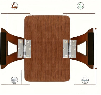 Foldable Bamboo Sofa Tray Table – Portable Armrest Side Table for Eating, Laptop Use, TV Snacks and Remote Control Storage
