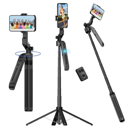Smart Auto-Tracking Selfie Tripod – 360° Rotating Phone Stand with 71” Extension, Face Tracking for Videos & Content Creation