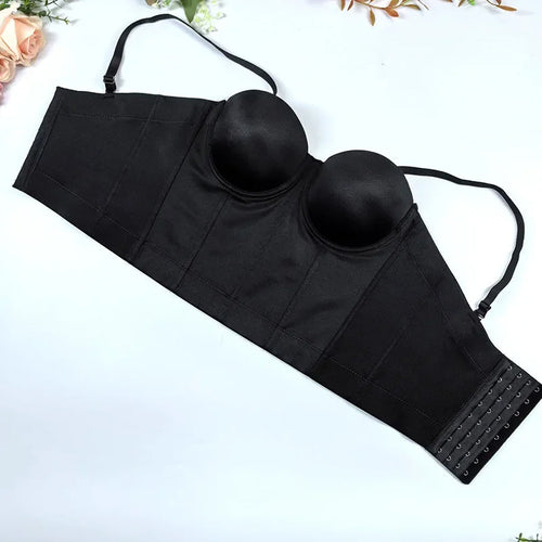 Strapless Backless Bodysuit – Sexy Slimming Crossbody Vest with Chest Wrap and Fishbone Support for Beautiful Silhouette Appeal