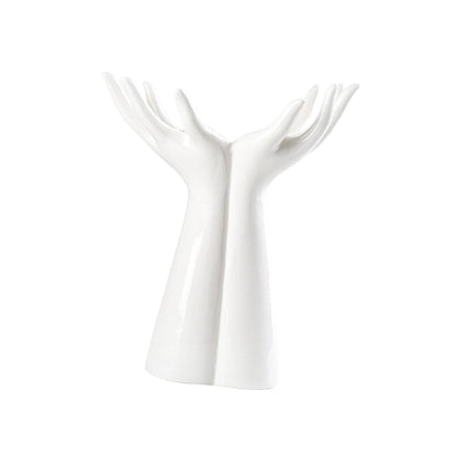 Nordic Ceramic Hand Vase – Creative Modern Flower Holder for Living Room, Office & Minimalist Home Décor Statement Piece