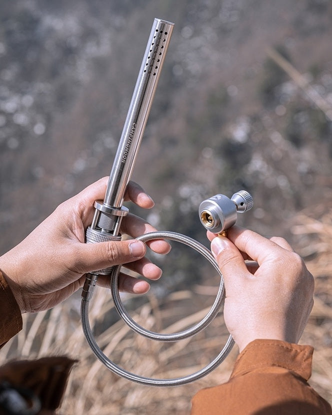 Outdoor Torch Spray Gun – Stainless Steel Camping Flame Thrower for BBQ, Fire Starting, or Carbon Point Ignition Adventures