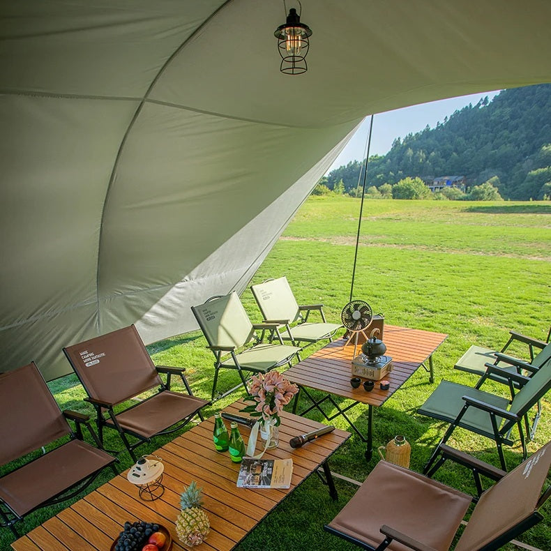 Foldable Tunnel Canopy Tent – UV-Resistant Rainproof Outdoor Shade with Silver Coating for Camping, Beach, or Backyard Shelter