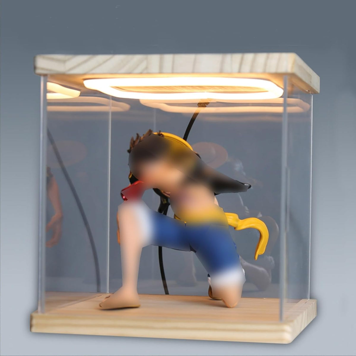 Acrylic Display Cabinet with LED Lights – Dustproof Storage Case for Action Figures, Car Models & Collectibles