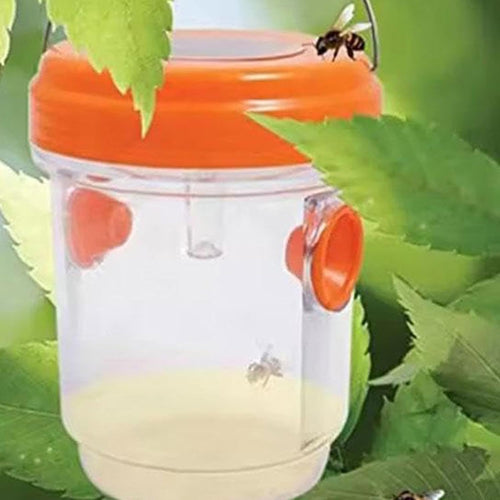 Clear Plastic Outdoor Insect Trap – Transparent Fruit Fly and Wasp Catcher with Lid for Easy Monitoring