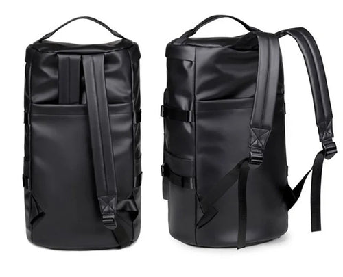 Gym Travel Backpack for Men & Women – Faux Leather Duffel Shoulder Bag, Durable Outdoor Sports and Fitness Weekender Gear