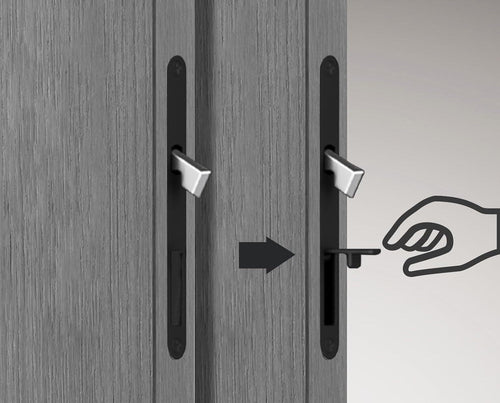 Invisible Entry Hook Pocket Door Lock –  With Interior Lock Fittings, Modern Sliding Hardware for Doors, Rooms, or Minimalist Spaces