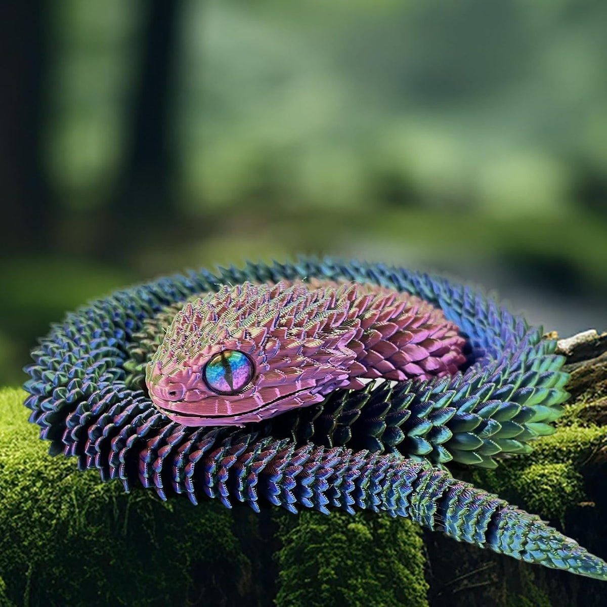 Movable Snake Fidget Toy – 3D Printed Realistic Articulated Joint Design for Desk Stress Relief, Office Decor, and Unique Gift Ideas