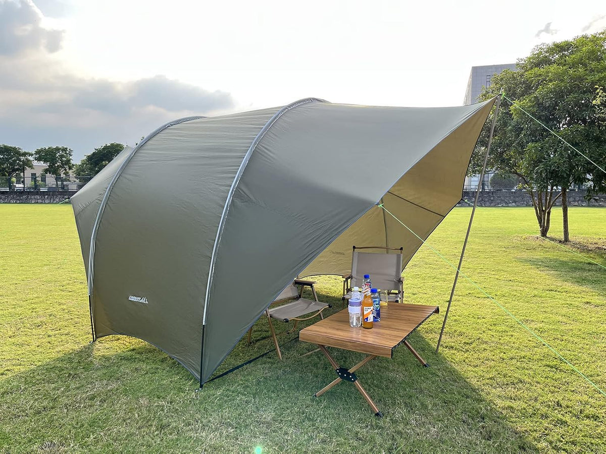 Foldable Tunnel Canopy Tent – UV-Resistant Rainproof Outdoor Shade with Silver Coating for Camping, Beach, or Backyard Shelter