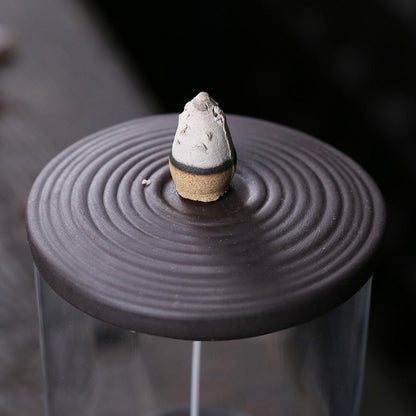 Handmade Ceramic Backflow Incense Burner – Waterfall Smoke Effect Feng Shui Holder for Living Room Aromatherapy
