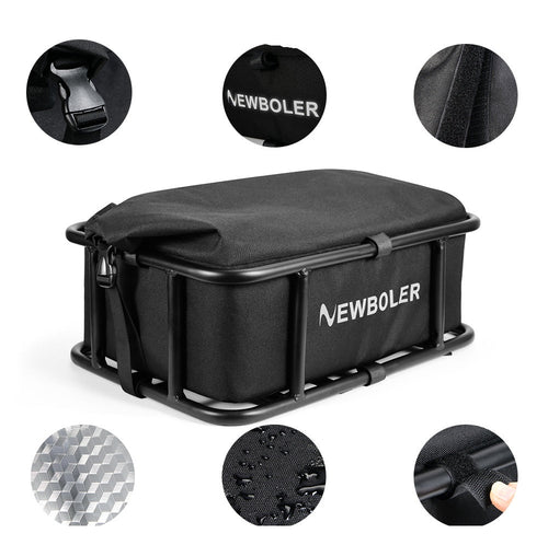 Heavy-Duty Rear Bike Basket with Rack – Large Metal Bicycle Carrier for Groceries, Commutes, and Electric Bike Storage