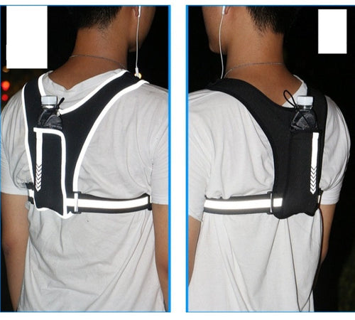 Multi-Functional Sports Phone Chest Bag – Reflective Running Vest with Adjustable Straps & Hydration Waist Pack for Cycling & Outdoor Fitness