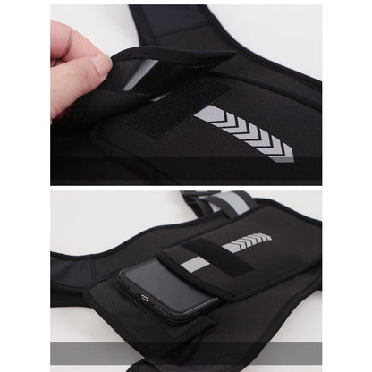 Multi-Functional Sports Phone Chest Bag – Reflective Running Vest with Adjustable Straps & Hydration Waist Pack for Cycling & Outdoor Fitness