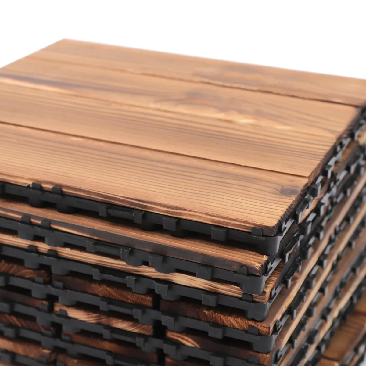 Interlocking Wood Flooring Tiles – 36-Pack 30x30cm DIY Floor Renovation System for Indoor/Outdoor Areas, Easy Click-Lock, Durable, Stylish Deck or Patio Upgrade
