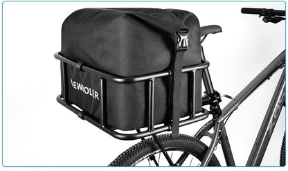 Heavy-Duty Rear Bike Basket with Rack – Large Metal Bicycle Carrier for Groceries, Commutes, and Electric Bike Storage