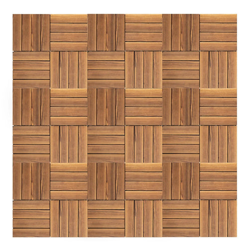 Interlocking Wood Flooring Tiles – 36-Pack 30x30cm DIY Floor Renovation System for Indoor/Outdoor Areas, Easy Click-Lock, Durable, Stylish Deck or Patio Upgrade