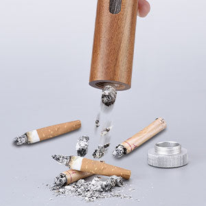 Creative Car Ashtray with Lid – Dust-Free Interior Decoration Ash Holder with Wood Design Anti-Soot Flying Accessory