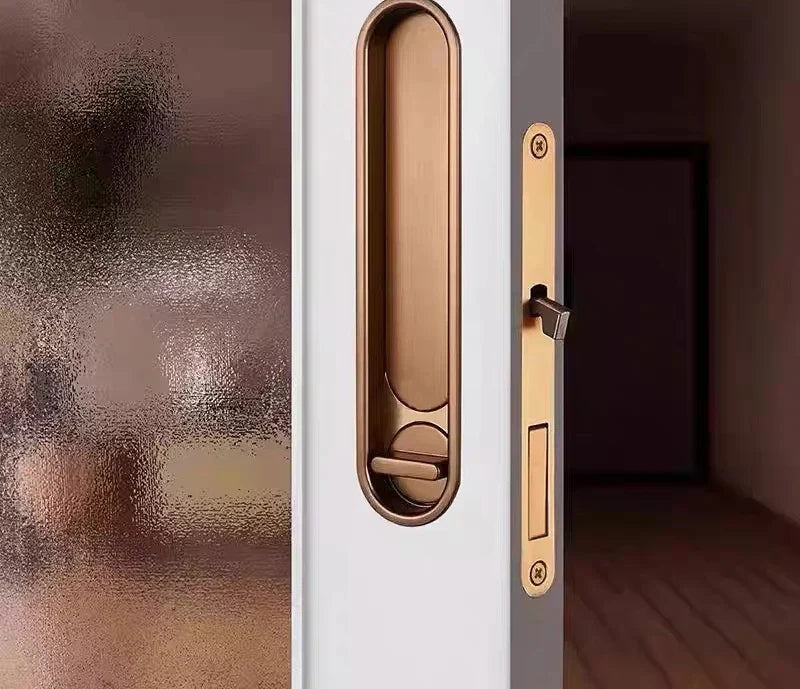 Invisible Entry Hook Pocket Door Lock –  With Interior Lock Fittings, Modern Sliding Hardware for Doors, Rooms, or Minimalist Spaces