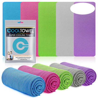 Instant Chill Cooling Towels – 5-Pack Sweat Towels for Neck & Face, Ideal for Gym, Running, Yoga & Outdoor Sports