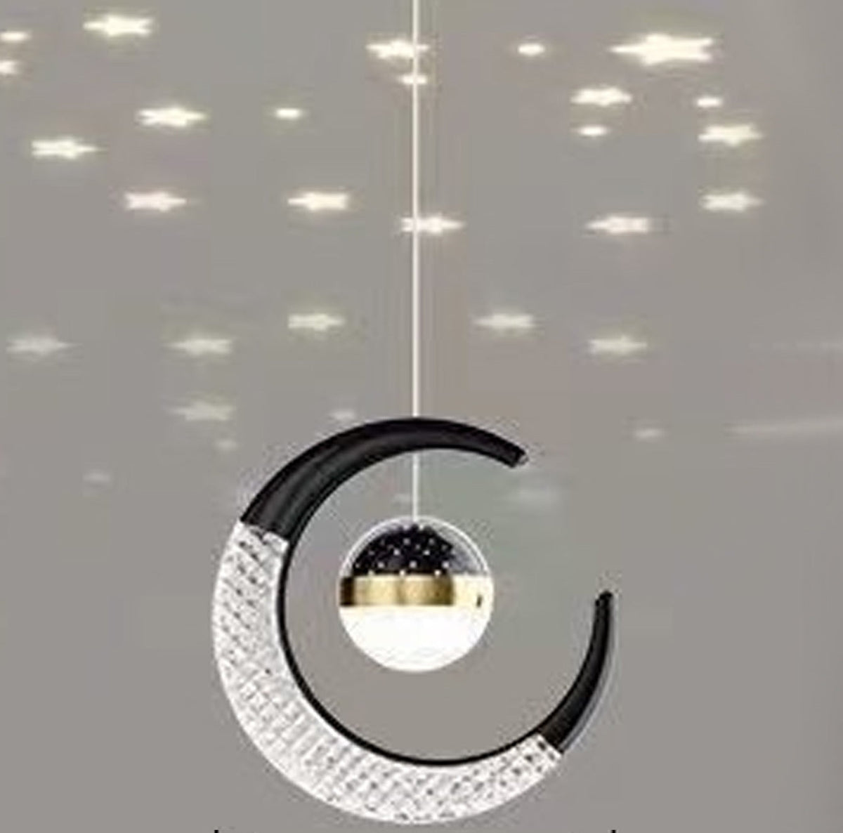 Modern Gold Moon Pendant Chandelier – Adjustable Acrylic Lampshade for Dining Room or Bedroom, High-Translucent Bedside Hanging Lamp with Elegant Luxury Design