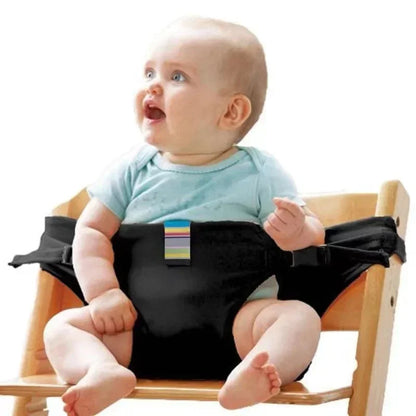 Portable Baby Dining Chair with Safety Belt – Washable High Seat with Fixed Straps for Outdoor Infant Meals & Secure Feeding Convenience