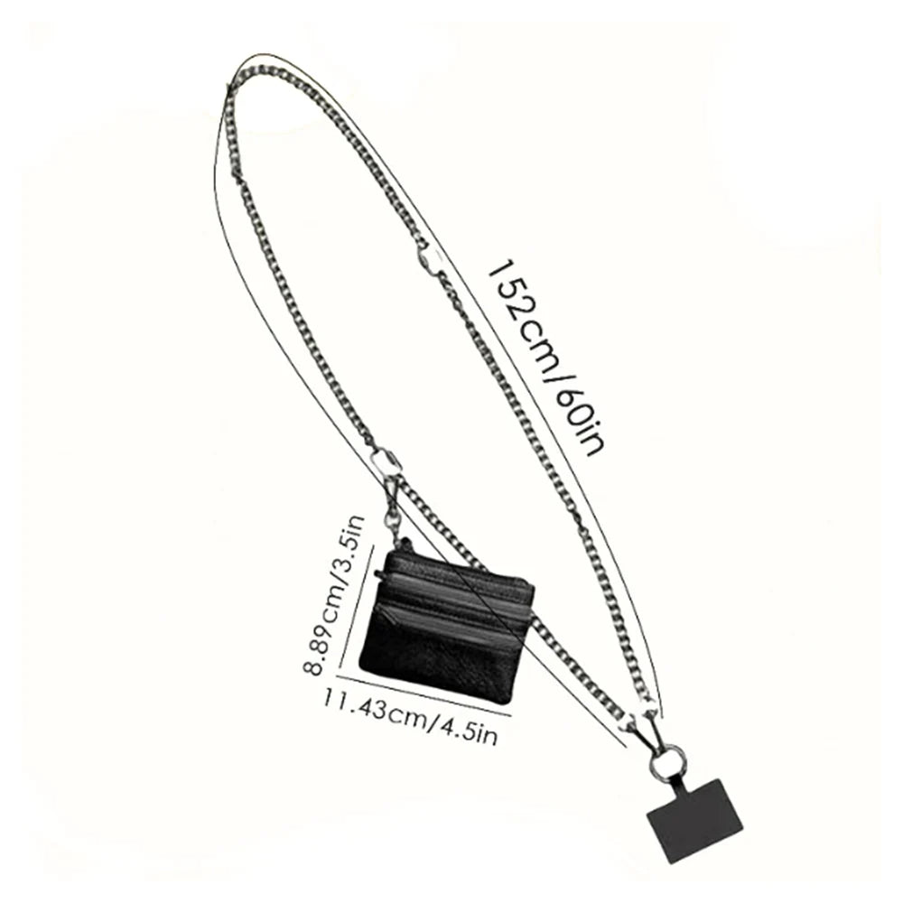 Adjustable Phone Strap with Zipper Pouch – Anti-Lost Crossbody Lanyard for Women, Secure & Stylish Phone Holder, Bag Accessory