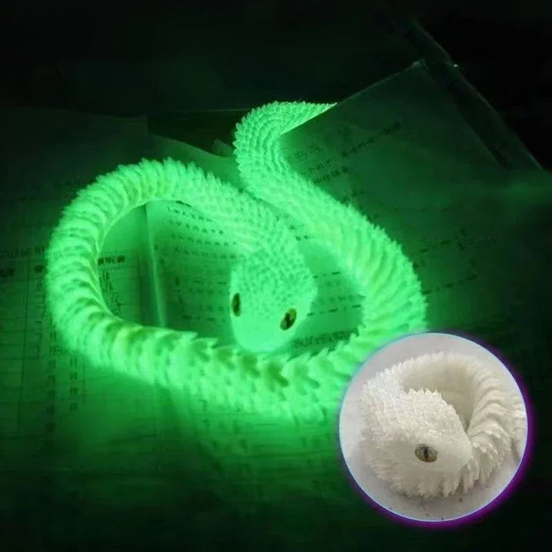 Movable Snake Fidget Toy – 3D Printed Realistic Articulated Joint Design for Desk Stress Relief, Office Decor, and Unique Gift Ideas
