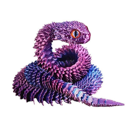 Movable Snake Fidget Toy – 3D Printed Realistic Articulated Joint Design for Desk Stress Relief, Office Decor, and Unique Gift Ideas