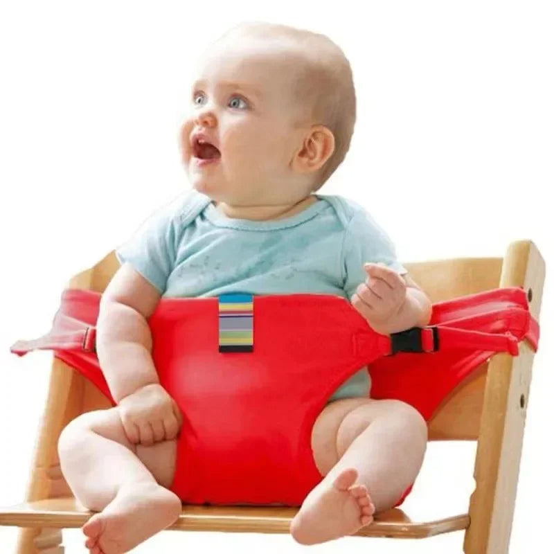 Portable Baby Dining Chair with Safety Belt – Washable High Seat with Fixed Straps for Outdoor Infant Meals & Secure Feeding Convenience