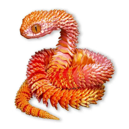 Movable Snake Fidget Toy – 3D Printed Realistic Articulated Joint Design for Desk Stress Relief, Office Decor, and Unique Gift Ideas