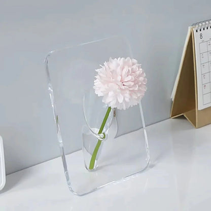 Acrylic Photo Frame Flower Vase – Transparent 20×15cm Hydroponic Decor Piece for Artistic Displays & Home Arrangements