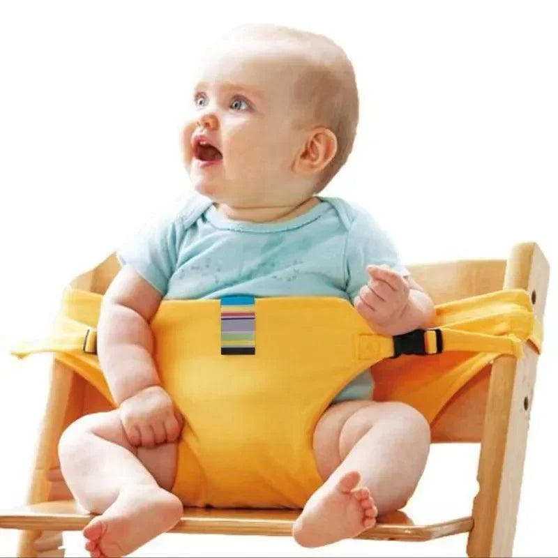 Portable Baby Dining Chair with Safety Belt – Washable High Seat with Fixed Straps for Outdoor Infant Meals & Secure Feeding Convenience