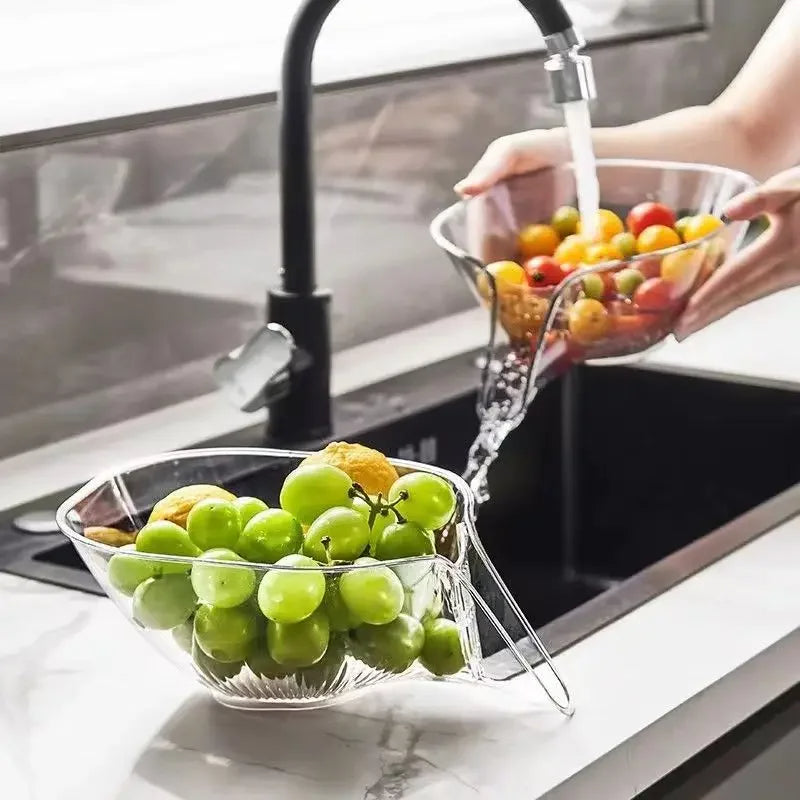 Multifunctional Drain Basket Sink Strainer – Vegetable Washing Basin, Fruit Organizer, Home Kitchen Storage Solution, Durable and Stylish Design