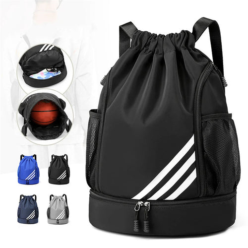 Basketball Sports Travel Backpack – Outdoor Waterproof Gym Bag with Ball Compartment for Swimming, Hiking, or Fitness Travel Use