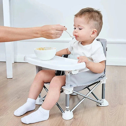 Adventurous Toddler Camping Chair - Foldable Baby Dining Table with Storage Bag, Comfortable Feeding Kids Camping Chair