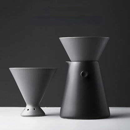 Ceramic Pour Over Coffee Maker Set – 650ml Drip Coffee Filter Pot for Home Brewing, Rich Flavor Extraction, and Daily Coffee Ritual
