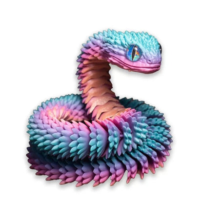 Movable Snake Fidget Toy – 3D Printed Realistic Articulated Joint Design for Desk Stress Relief, Office Decor, and Unique Gift Ideas