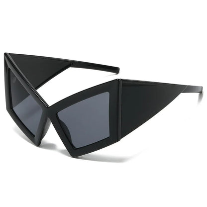 Fashion Oversized Cat Eye Sunglasses – UV400 Retro Gradient Shades for Women and Men with Wide Legs and Bold Style