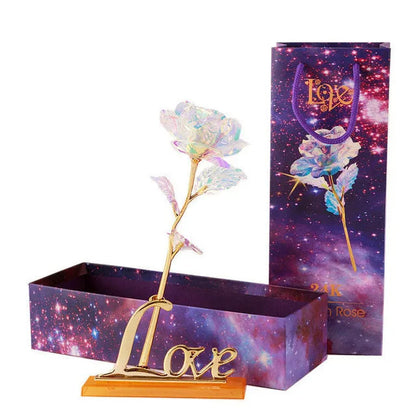 Gold Foil Eternal Rose in Gift Box – 24K  Gold Long-Lasting Romantic Artificial Flower for Weddings, Anniversaries, and Valentine’s Day Love