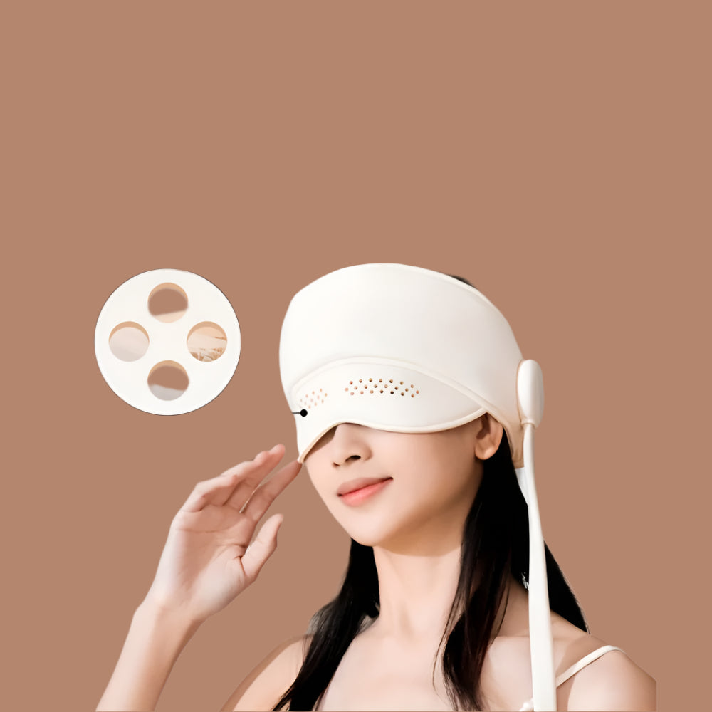 Electric Airbag Head & Eye Massager – Heated Kneading Scalp Compression Helmet for Headache Relief, Stress Reduction & Deep Relaxation
