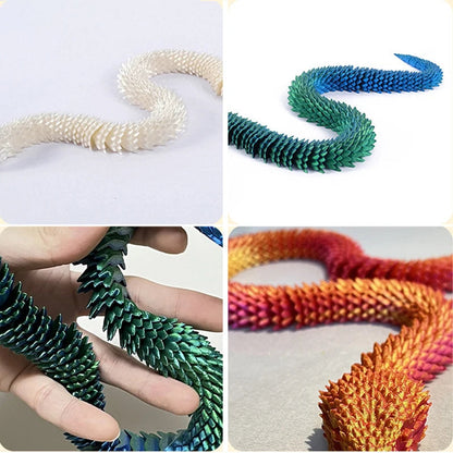 Movable Snake Fidget Toy – 3D Printed Realistic Articulated Joint Design for Desk Stress Relief, Office Decor, and Unique Gift Ideas