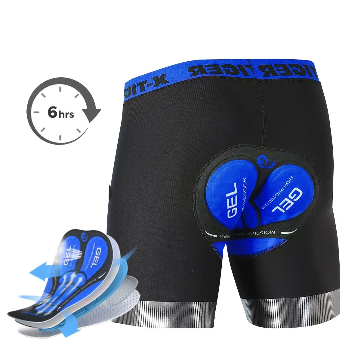Breathable Men's Padded Cycling Shorts – 5D Underwear with Anti-Slip Leg Grips