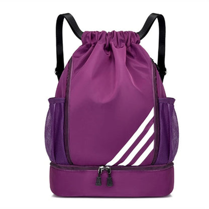 Basketball Sports Travel Backpack – Outdoor Waterproof Gym Bag with Ball Compartment for Swimming, Hiking, or Fitness Travel Use