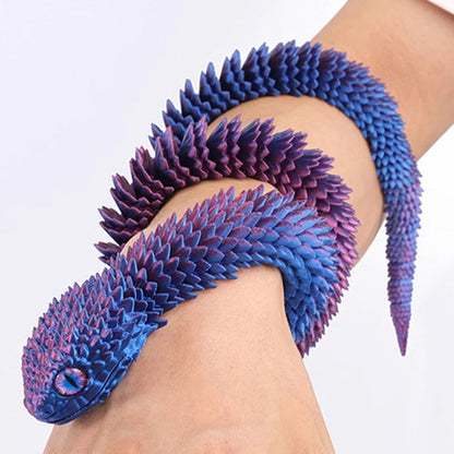 Movable Snake Fidget Toy – 3D Printed Realistic Articulated Joint Design for Desk Stress Relief, Office Decor, and Unique Gift Ideas