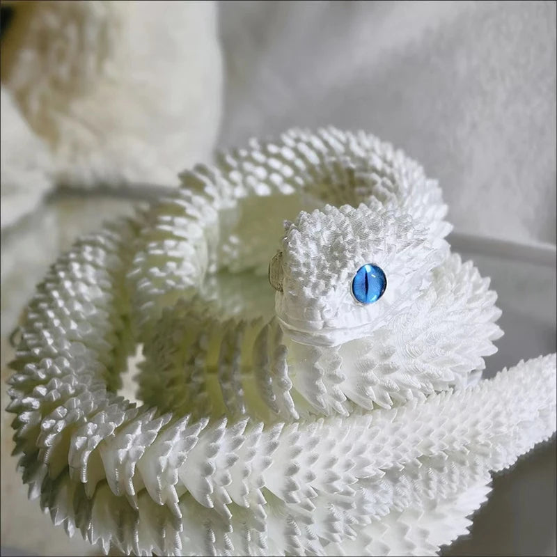 Movable Snake Fidget Toy – 3D Printed Realistic Articulated Joint Design for Desk Stress Relief, Office Decor, and Unique Gift Ideas