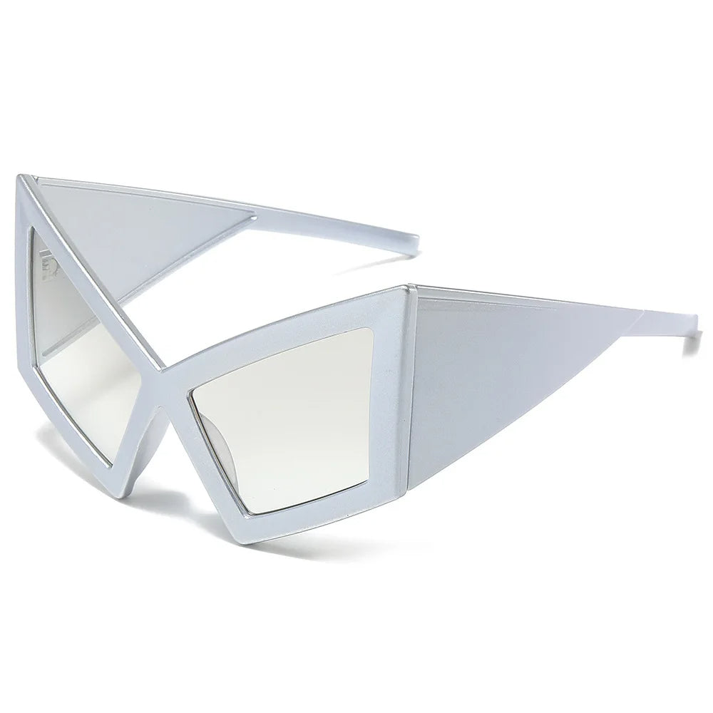 Fashion Oversized Cat Eye Sunglasses – UV400 Retro Gradient Shades for Women and Men with Wide Legs and Bold Style