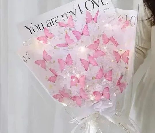 DIY Handmade Butterfly Bouquet – Romantic Artificial Flower Gift Bag for Proposals, Birthdays, Weddings, or Thoughtful Surprise Moments