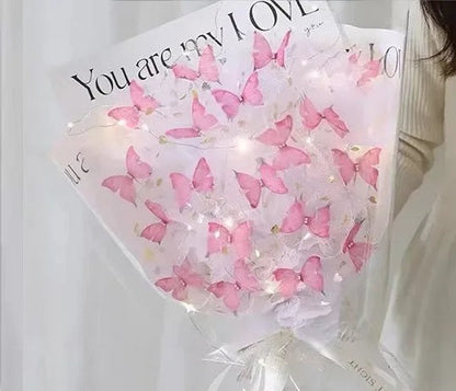DIY Handmade Butterfly Bouquet – Romantic Artificial Flower Gift Bag for Proposals, Birthdays, Weddings, or Thoughtful Surprise Moments